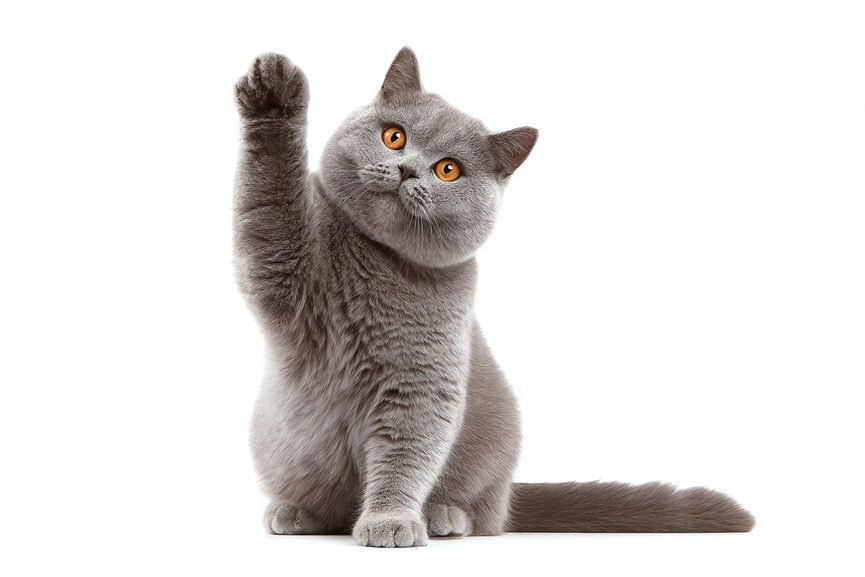 British Shorthair en train de jouer, montrant son tempérament calme et amical
